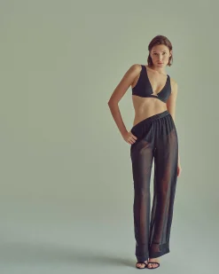 LIVY Pantalon Bois Profond Noir Fashion
