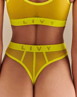 LIVY Tanga Taille Haute Blue Monday Lumiere Cheap